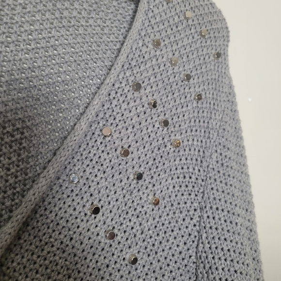 Xhilaration | Gray Silver-Studded Cardigan - Picture 4 of 9